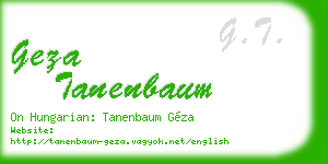 geza tanenbaum business card